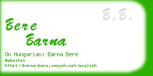 bere barna business card